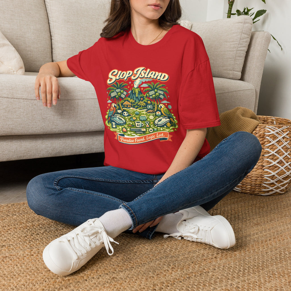 Slop Island Retro Tropical Graphic T-Shirt