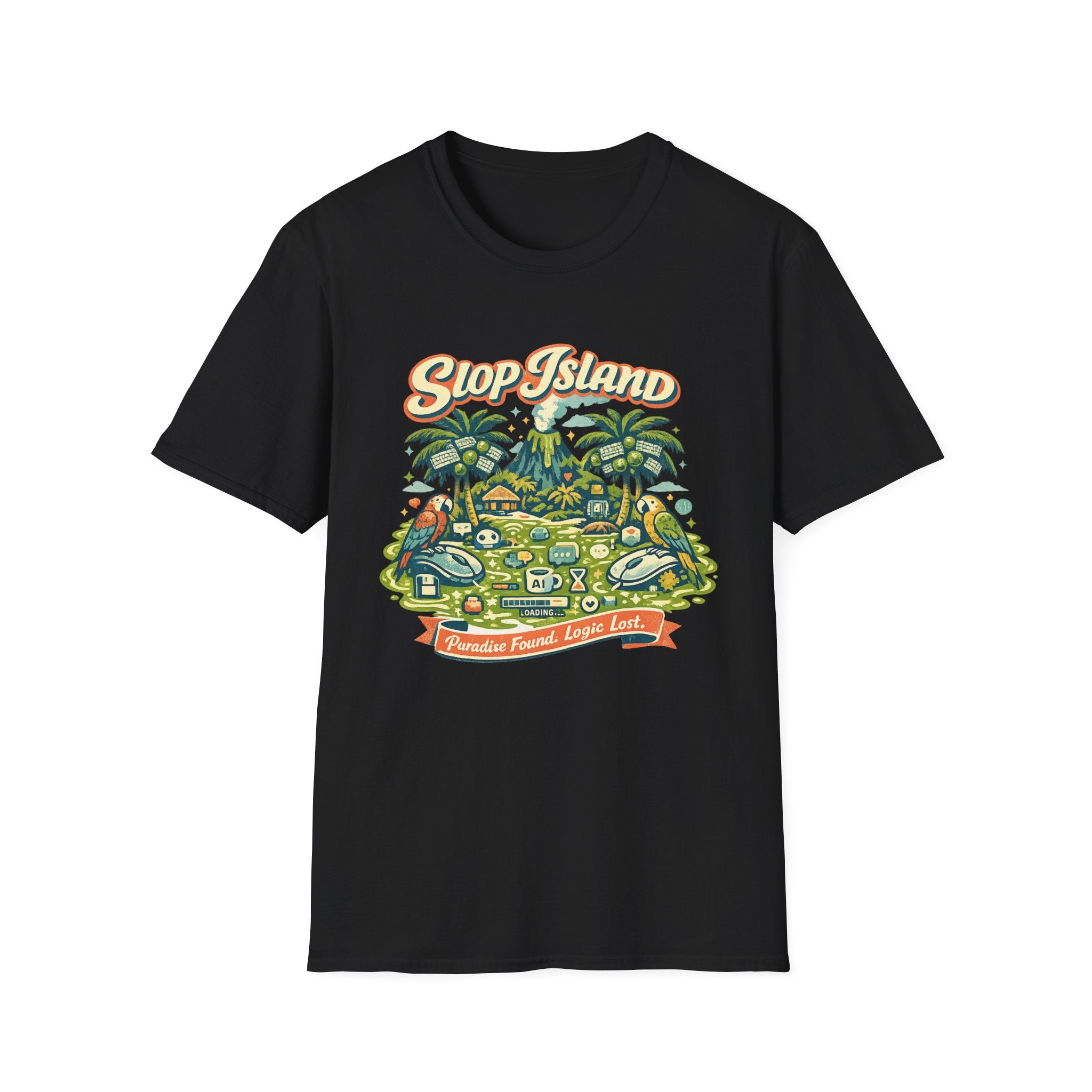 Slop Island Retro Tropical Graphic T-Shirt