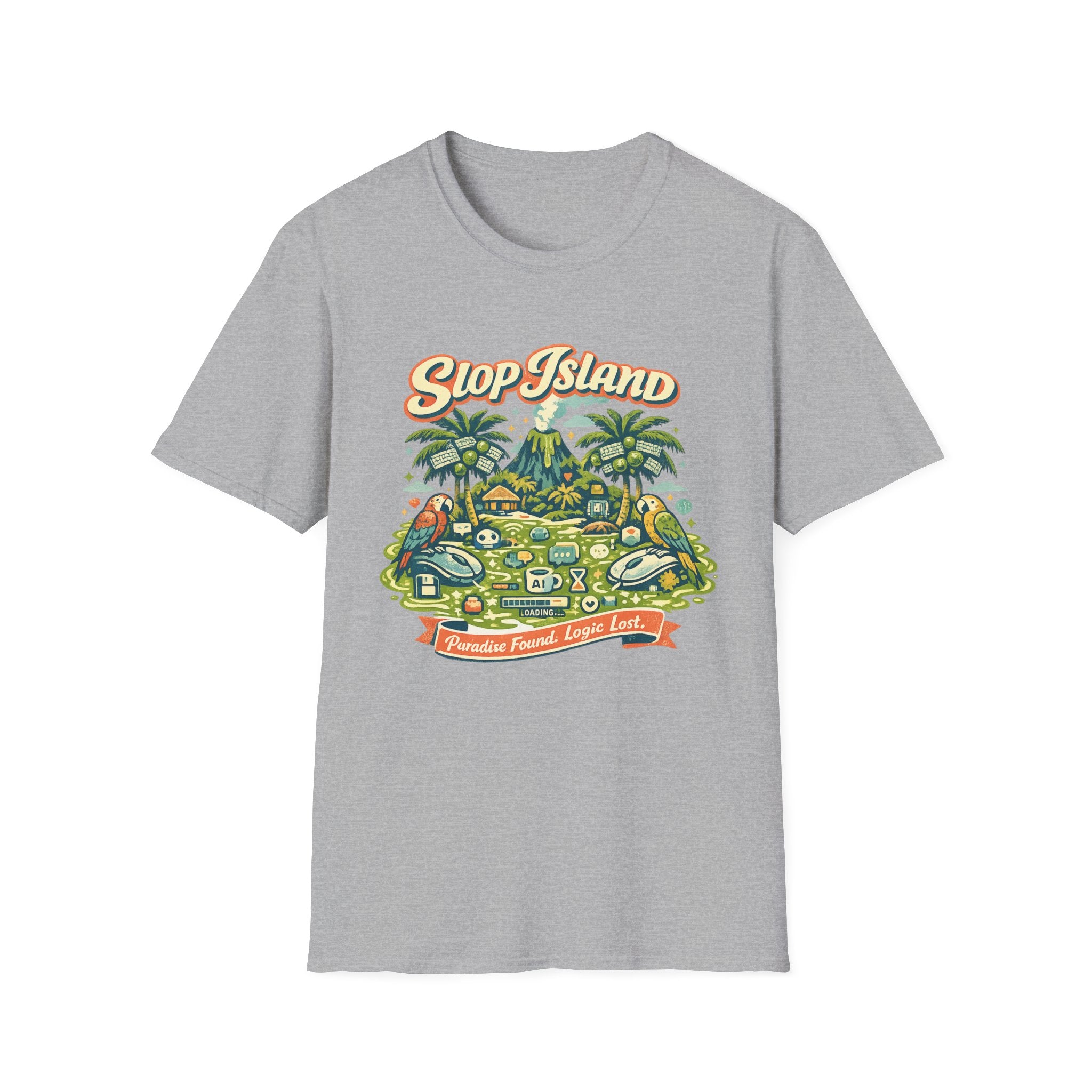 Slop Island Retro Tropical Graphic T-Shirt