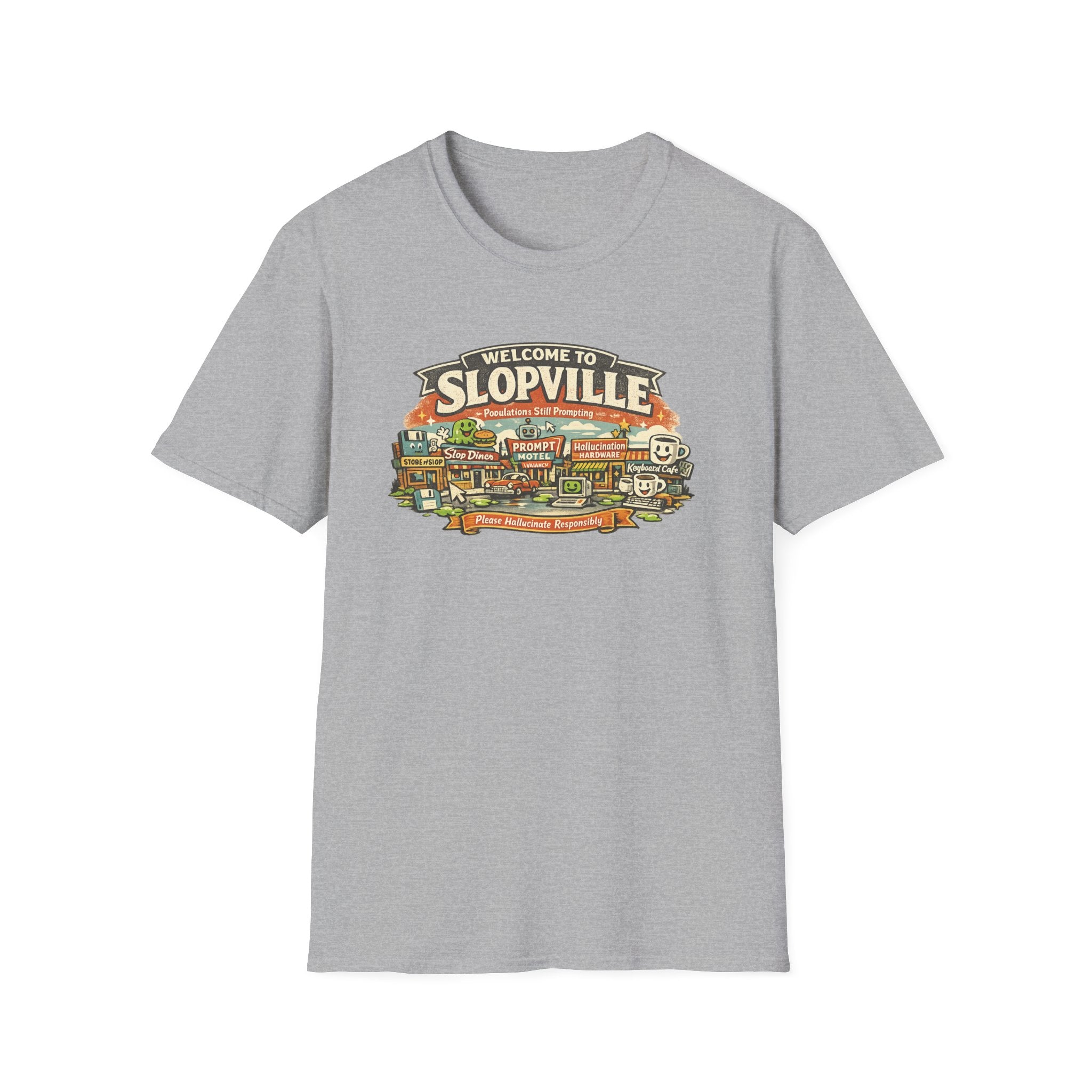"Welcome to Slopville" Retro Roadside Graphic T-Shirt