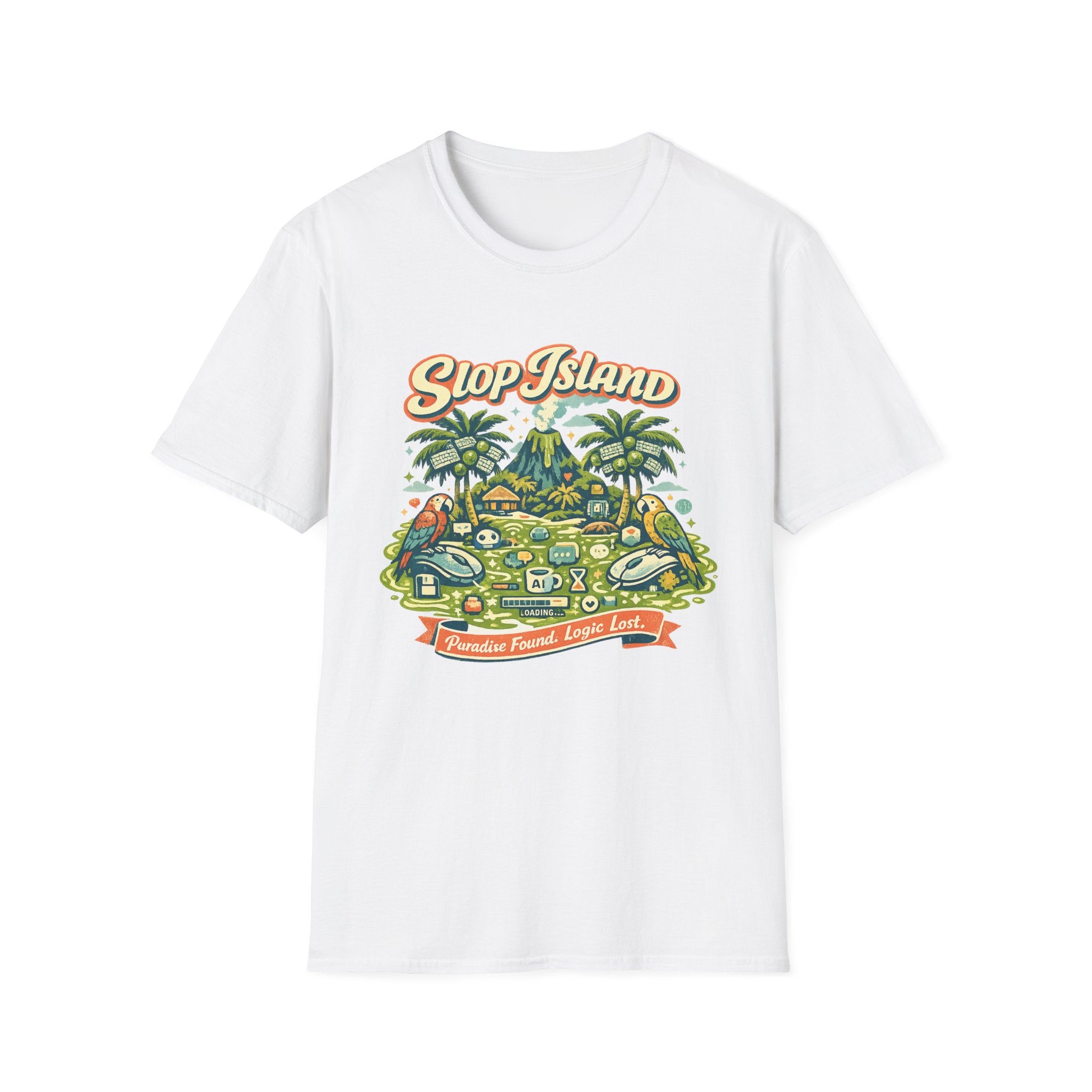 Slop Island Retro Tropical Graphic T-Shirt