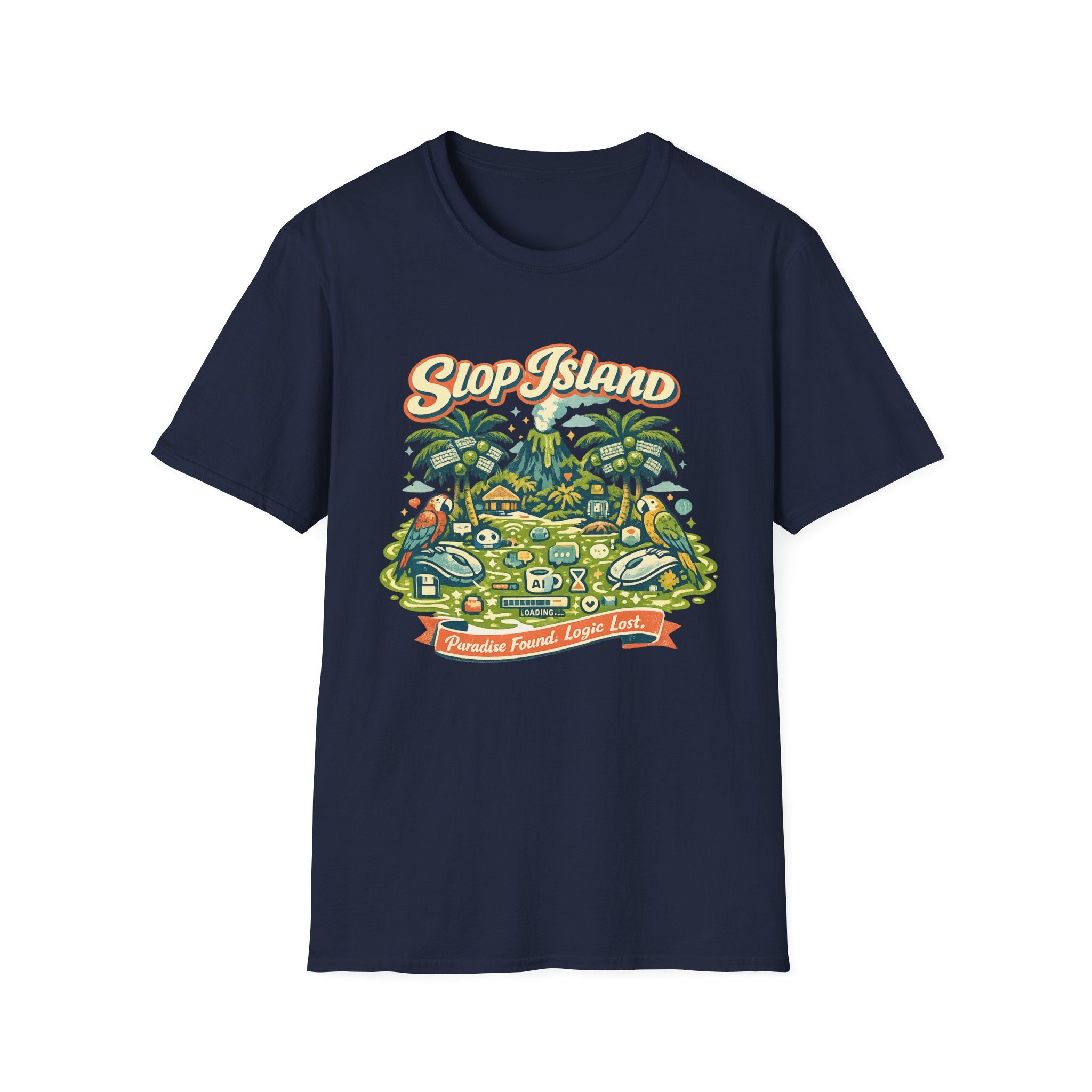 Slop Island Retro Tropical Graphic T-Shirt