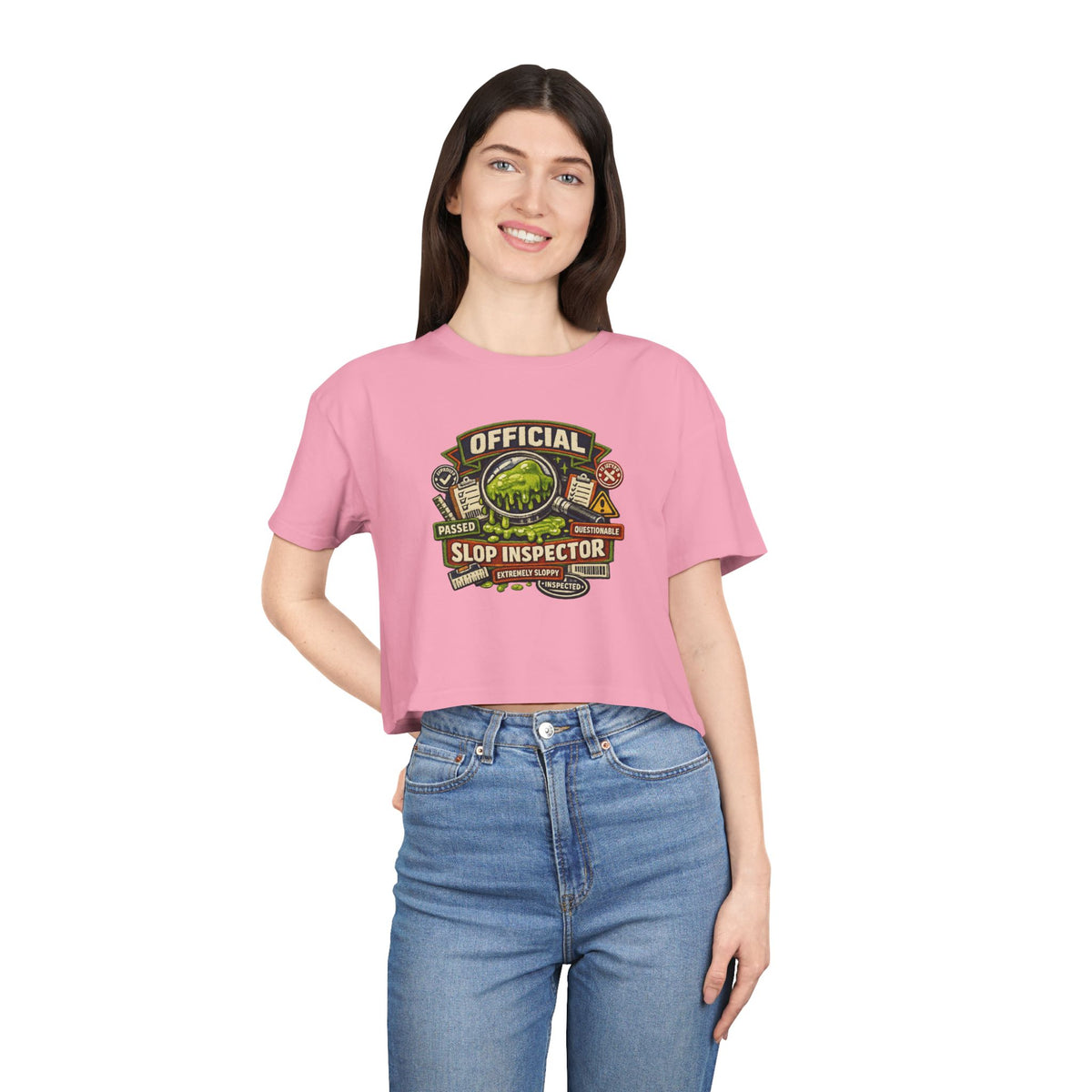 Official Slop Inspector Crop Tee Graphic T-shirt