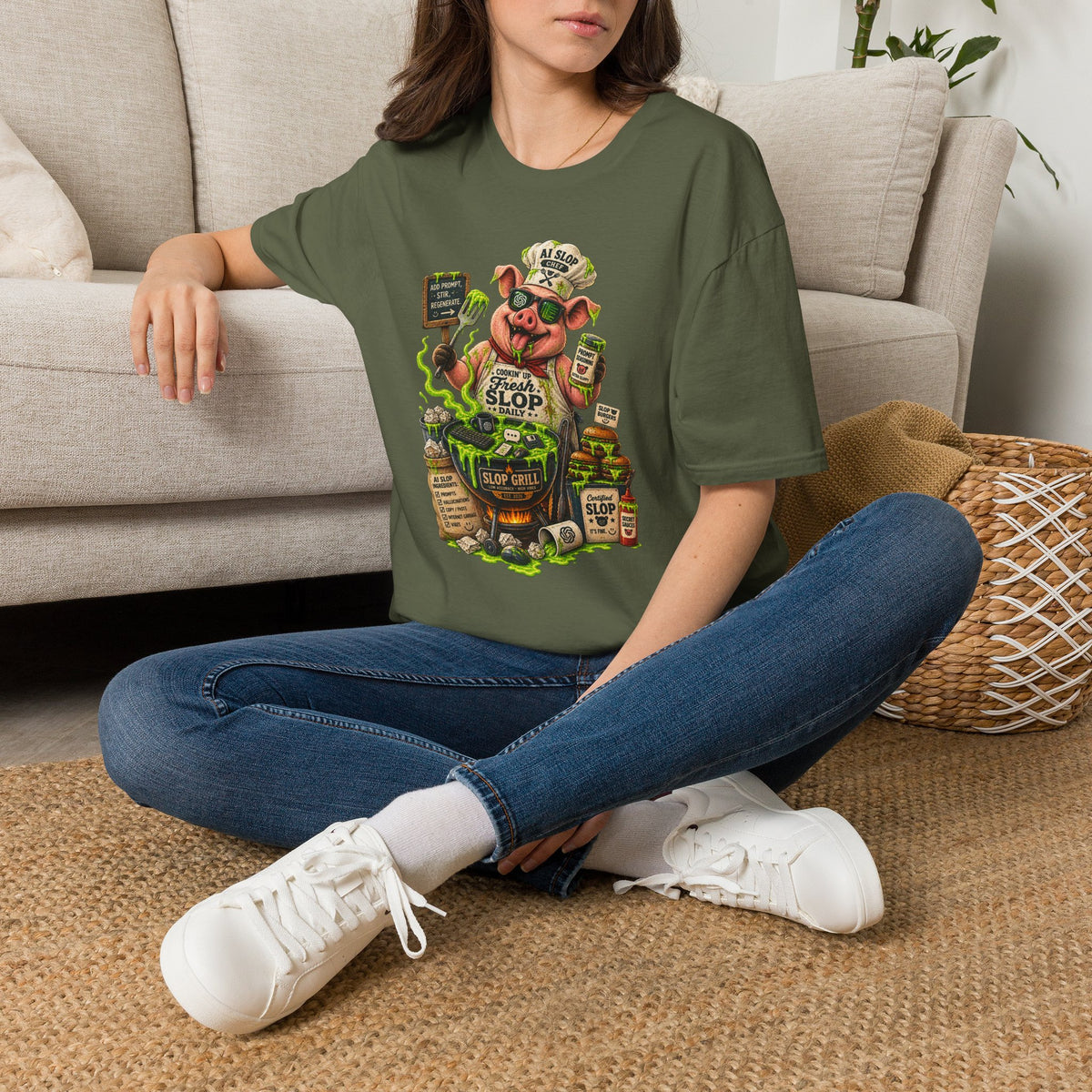 Animal Slop Pig at the Grill T-Shirt