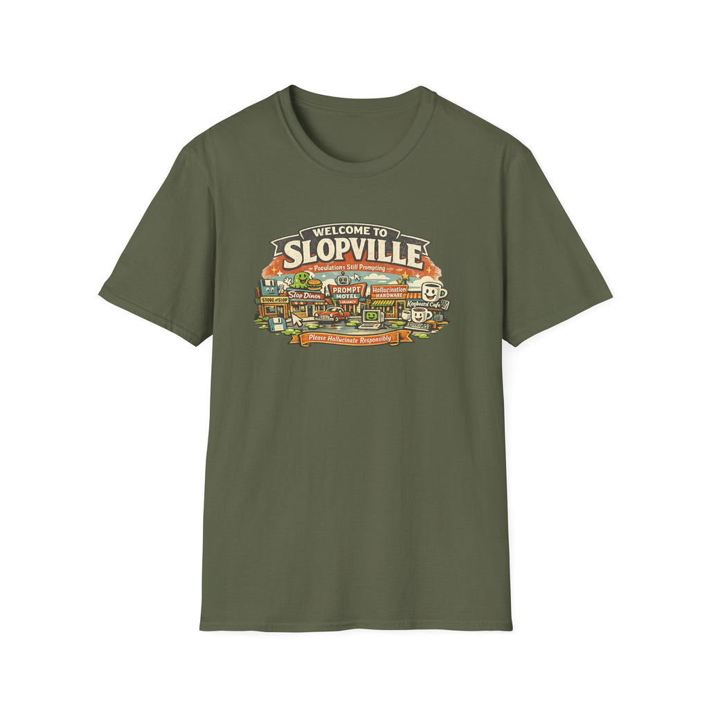 "Welcome to Slopville" Retro Roadside Graphic T-Shirt