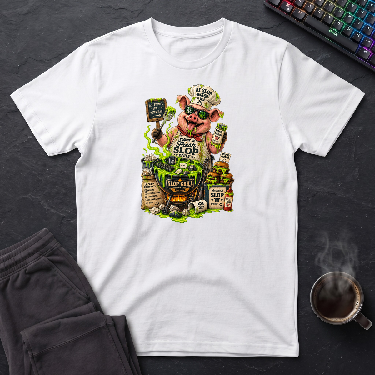Animal Slop Pig at the Grill T-Shirt