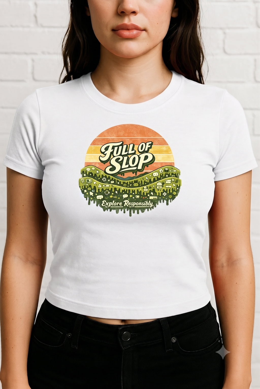 Full of Slop Crop Tee Graphic T-shirt