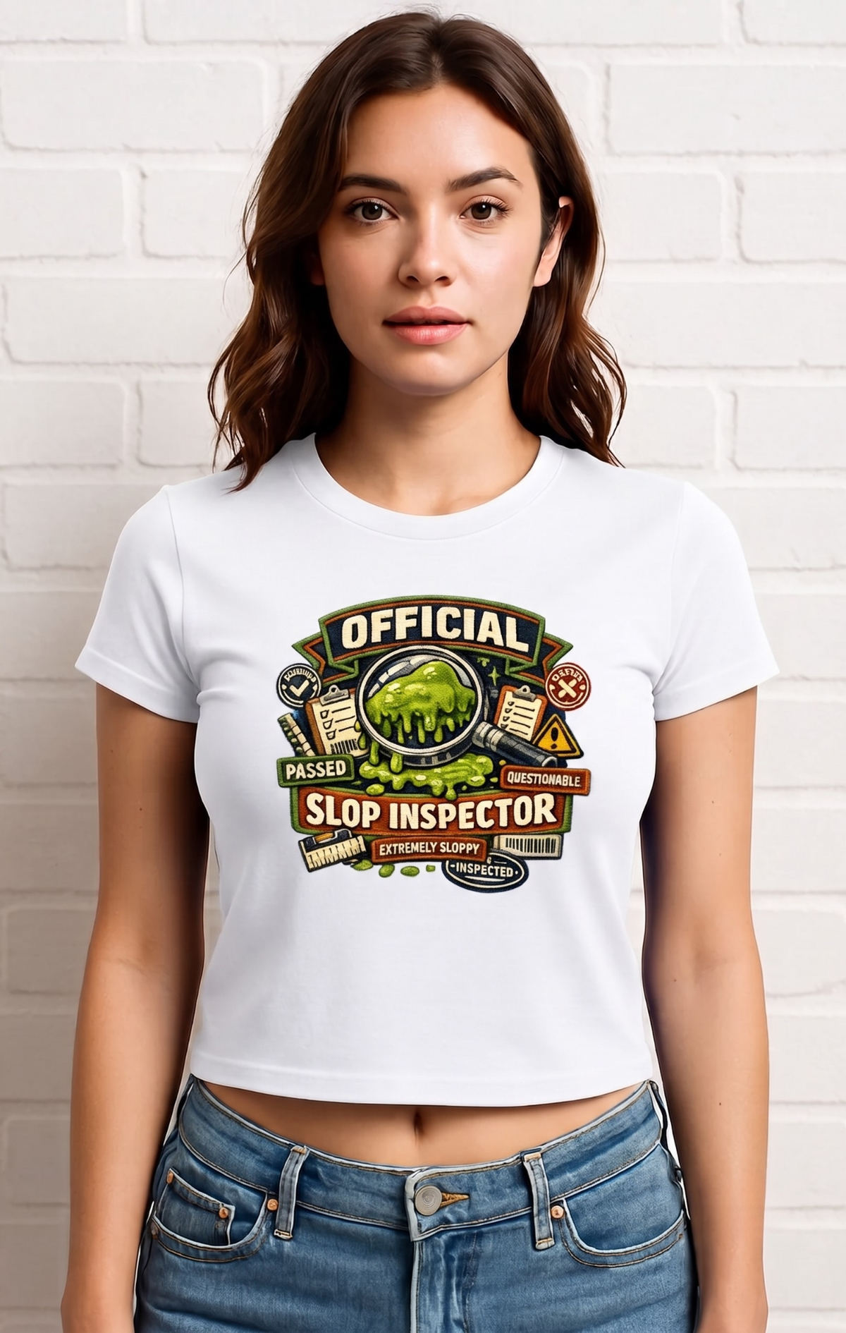 Official Slop Inspector Crop Tee Graphic T-shirt