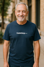 FullofSlop.com premium unisex cotton T-shirt featuring playful AI slop branding for people who enjoy prompting, doomscrolling, and internet humor.