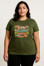 Store of Slop graphic T-shirt featuring an AI-themed humorous design on a soft black unisex cotton tee.